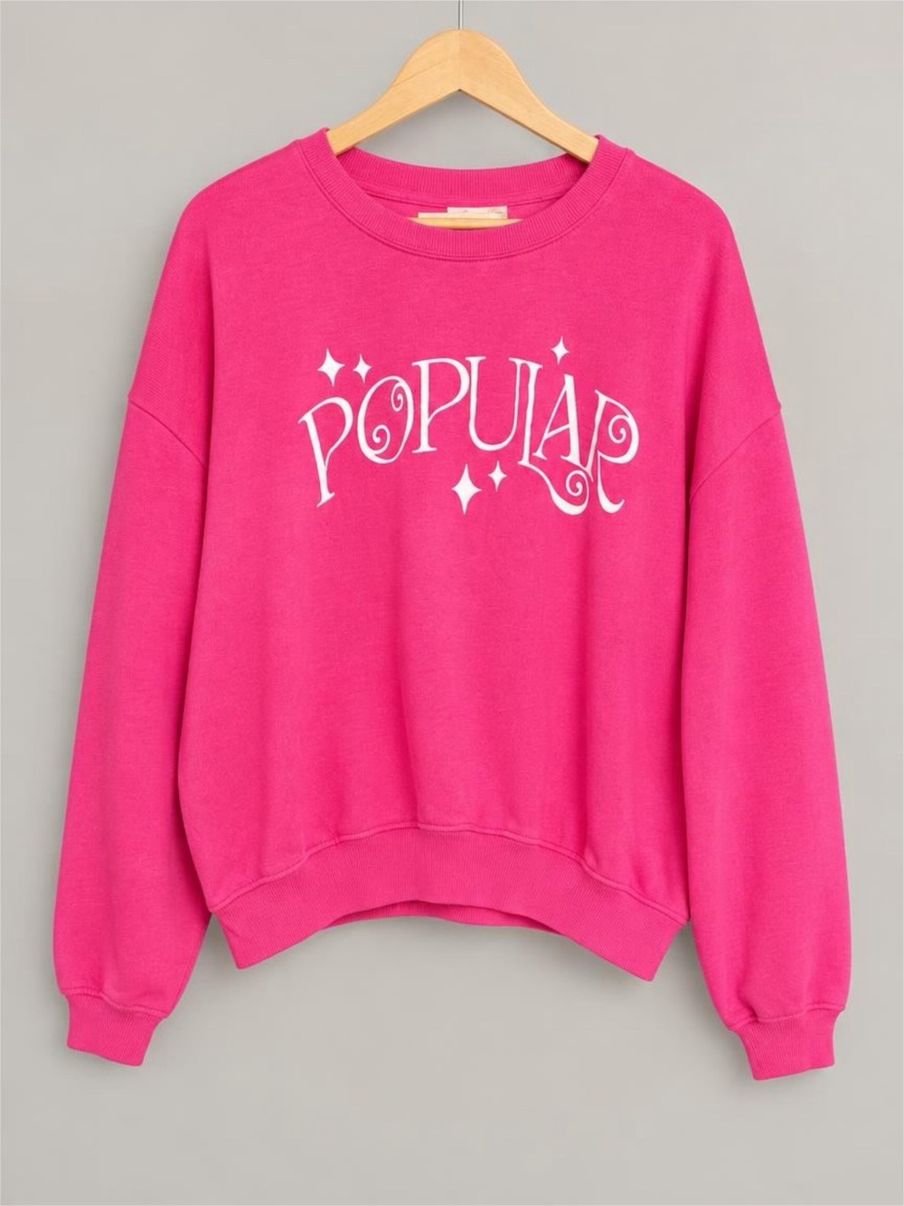 Wicked 'Popular' Graphic Crewneck Sweater - Hot Pink - XL